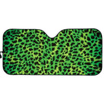 Green And Black Cheetah Print Car Sun Shade