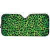 Green And Black Cheetah Print Car Sun Shade