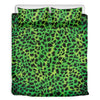 Green And Black Cheetah Print Duvet Cover Bedding Set