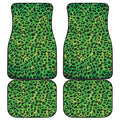 Green And Black Cheetah Print Front and Back Car Floor Mats