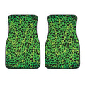 Green And Black Cheetah Print Front Car Floor Mats