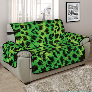 Green And Black Cheetah Print Half Sofa Protector