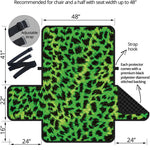 Green And Black Cheetah Print Half Sofa Protector