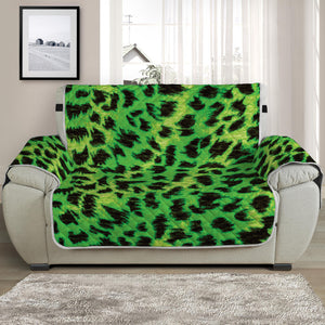 Green And Black Cheetah Print Half Sofa Protector