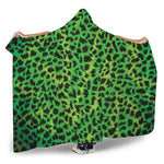 Green And Black Cheetah Print Hooded Blanket