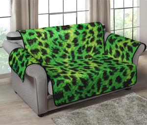 Green And Black Cheetah Print Loveseat Protector