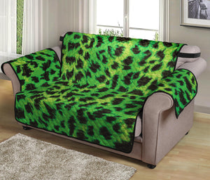 Green And Black Cheetah Print Loveseat Protector