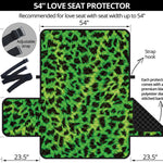 Green And Black Cheetah Print Loveseat Protector