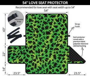 Green And Black Cheetah Print Loveseat Protector