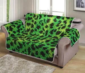 Green And Black Cheetah Print Loveseat Protector