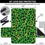 Green And Black Cheetah Print Loveseat Protector