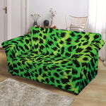 Green And Black Cheetah Print Loveseat Slipcover