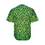 Green And Black Cheetah Print Men's Baseball Jersey