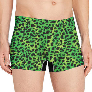 Green And Black Cheetah Print Men's Boxer Briefs