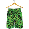 Green And Black Cheetah Print Men's Shorts