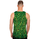 Green And Black Cheetah Print Men's Tank Top