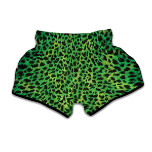 Green And Black Cheetah Print Muay Thai Boxing Shorts