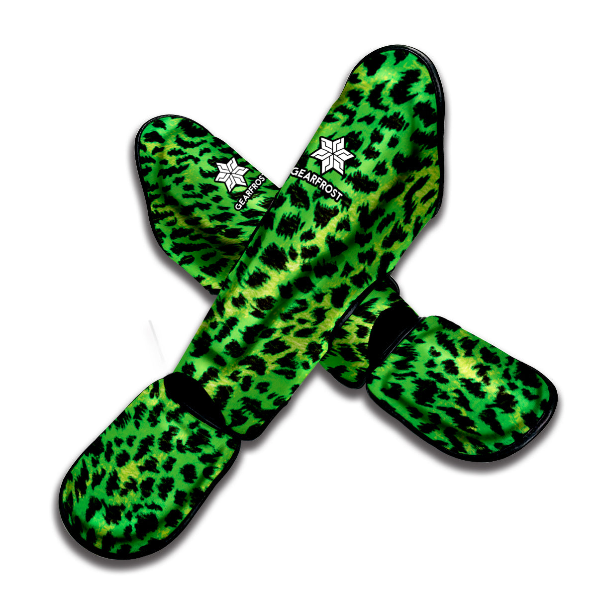 Green And Black Cheetah Print Muay Thai Shin Guard