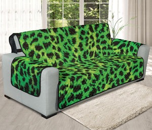 Green And Black Cheetah Print Oversized Sofa Protector