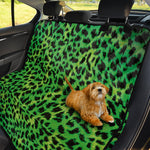 Green And Black Cheetah Print Pet Car Back Seat Cover