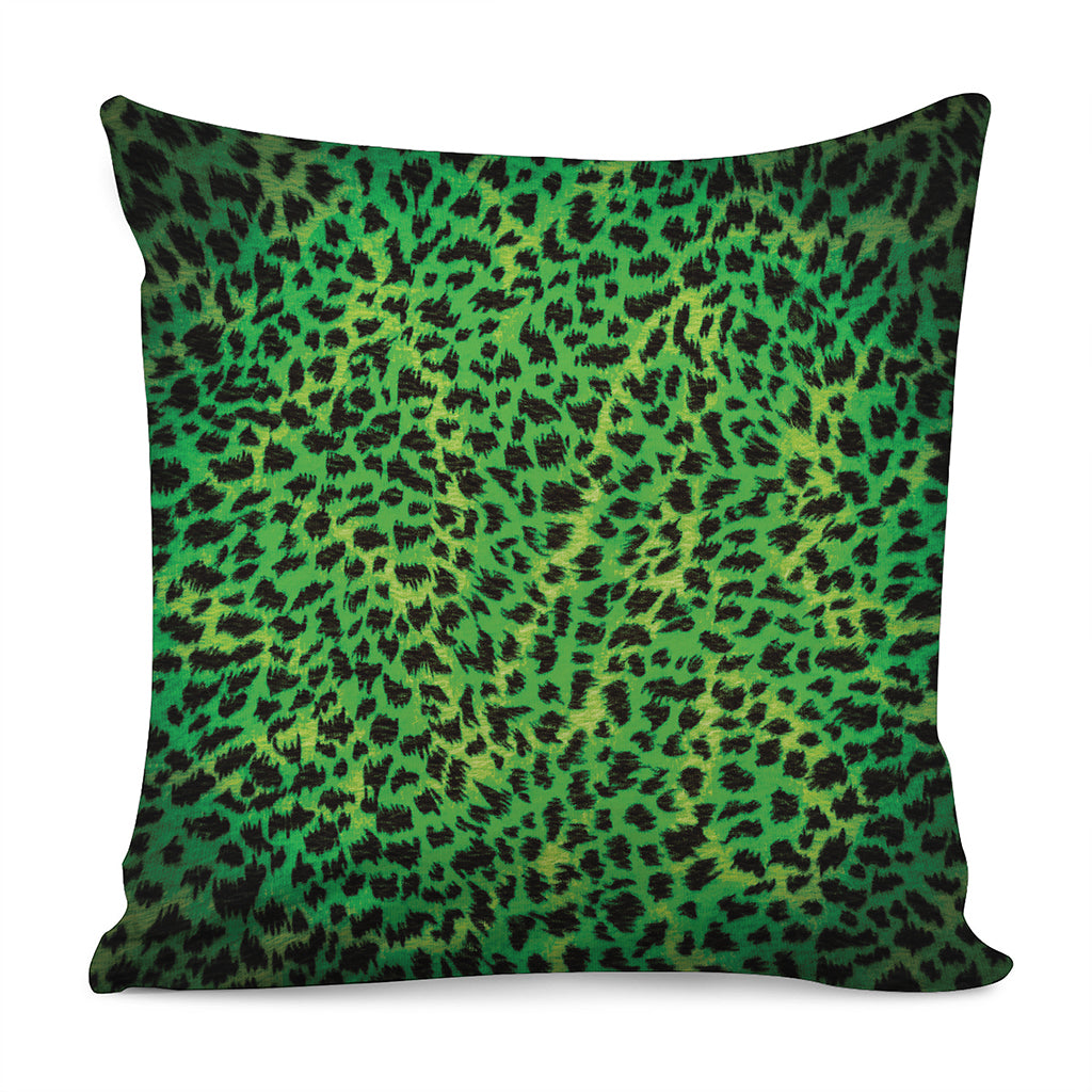 Green And Black Cheetah Print Pillow Cover