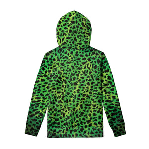 Green And Black Cheetah Print Pullover Hoodie