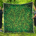 Green And Black Cheetah Print Quilt