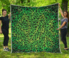 Green And Black Cheetah Print Quilt