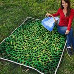 Green And Black Cheetah Print Quilt