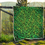 Green And Black Cheetah Print Quilt