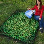 Green And Black Cheetah Print Quilt