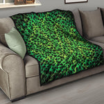 Green And Black Cheetah Print Quilt