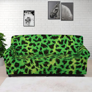 Green And Black Cheetah Print Sofa Cover