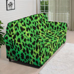 Green And Black Cheetah Print Sofa Cover