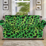 Green And Black Cheetah Print Sofa Protector