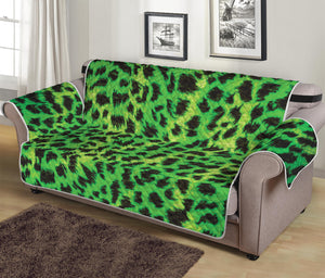 Green And Black Cheetah Print Sofa Protector