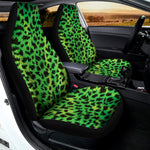 Green And Black Cheetah Print Universal Fit Car Seat Covers