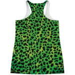 Green And Black Cheetah Print Women's Racerback Tank Top