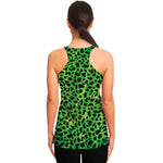 Green And Black Cheetah Print Women's Racerback Tank Top