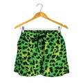 Green And Black Cheetah Print Women's Shorts