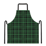 Green And Black Tartan Pattern Print Apron