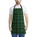 Green And Black Tartan Pattern Print Apron
