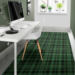 Green And Black Tartan Pattern Print Area Rug