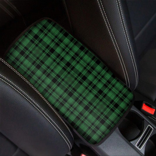 Green And Black Tartan Pattern Print Car Center Console Cover