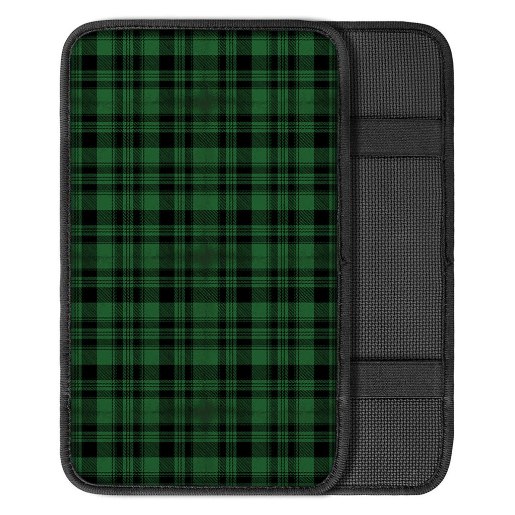 Green And Black Tartan Pattern Print Car Center Console Cover