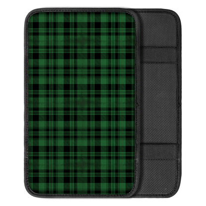 Green And Black Tartan Pattern Print Car Center Console Cover