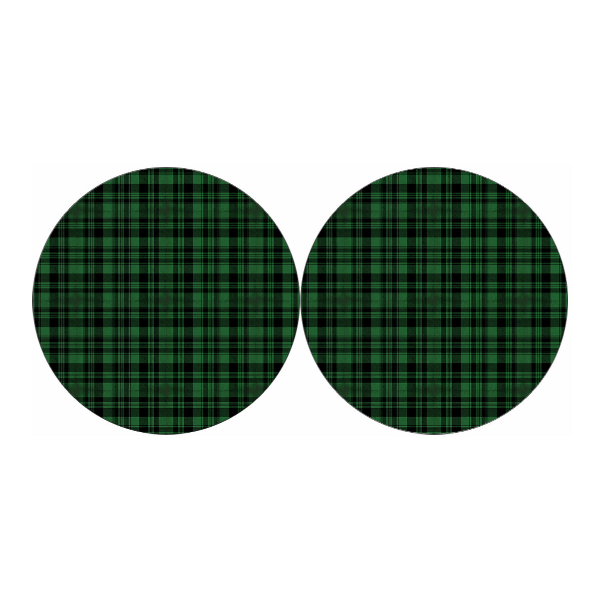 Green And Black Tartan Pattern Print Car Coasters