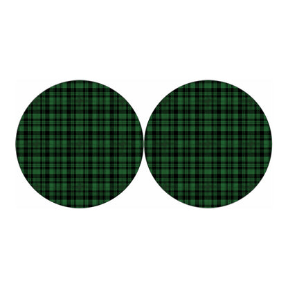 Green And Black Tartan Pattern Print Car Coasters