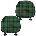 Green And Black Tartan Pattern Print Car Headrest Covers