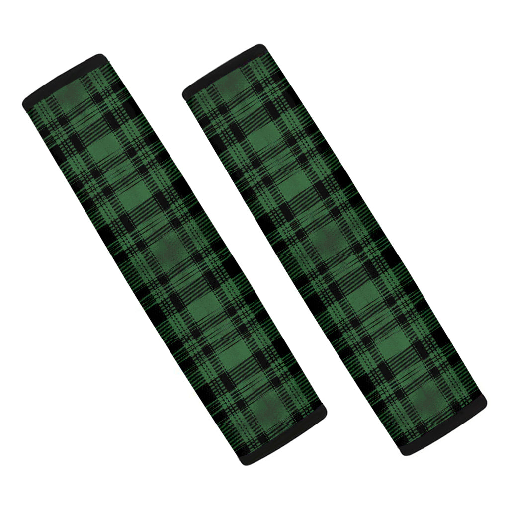 Green And Black Tartan Pattern Print Car Seat Belt Covers
